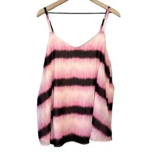 Women's Plus 1 Torrid Sophie Pink Tie Dye Tank Stripes Adjustable Straps